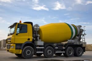 Yellow concrete truck