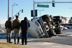 Witnesses in the truck accident happening along the highway